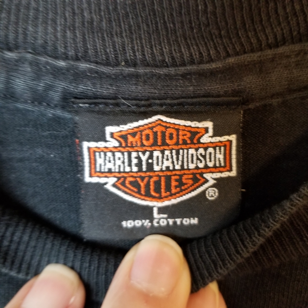 Vintage Single Stitch Harley-Davidson Feldkirch Austria Black Logo SS T-Shirt - Picture 8 of 11